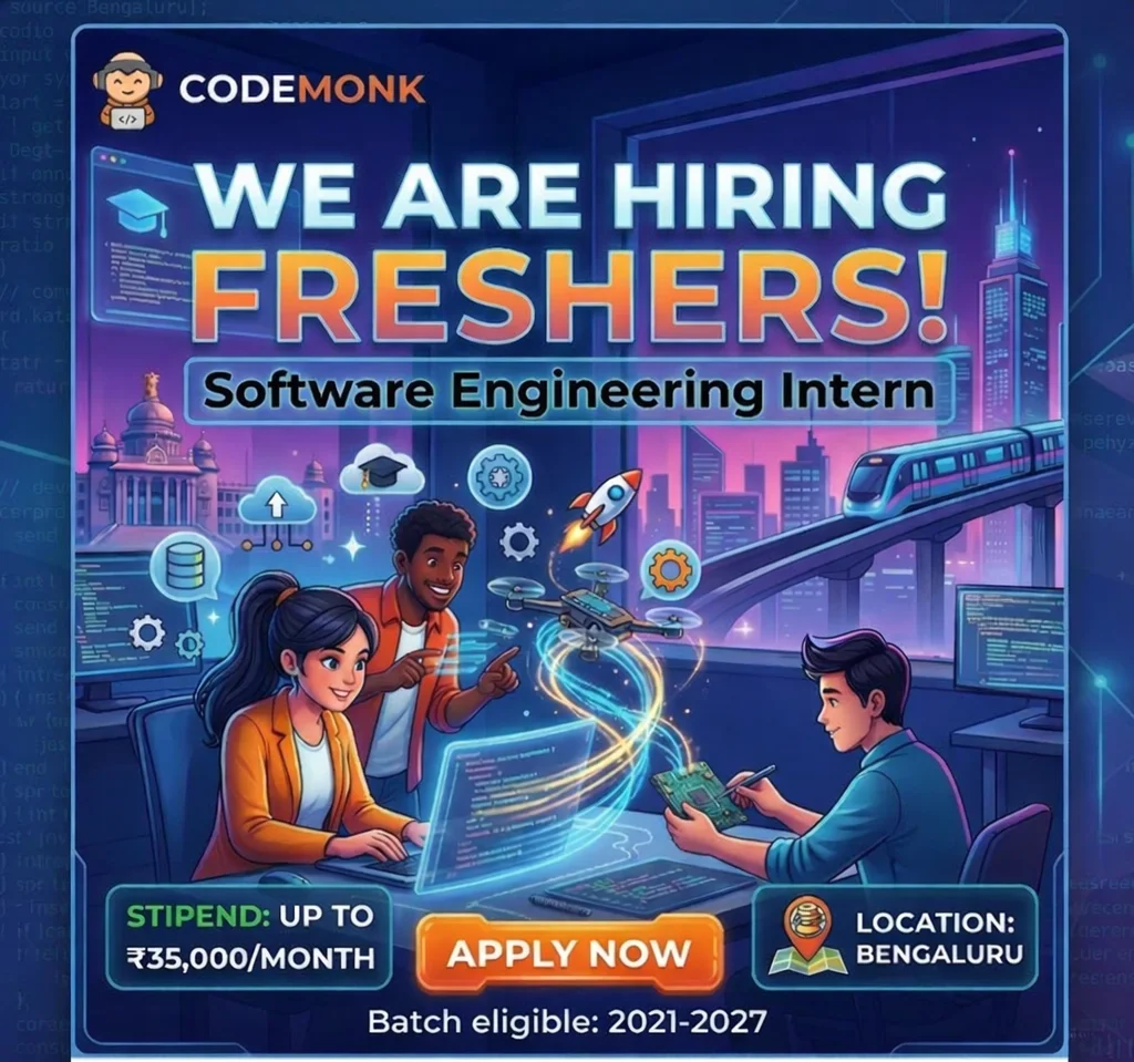 Codemonk hiring freshers for Software Engineering Intern Backend in Bengaluru