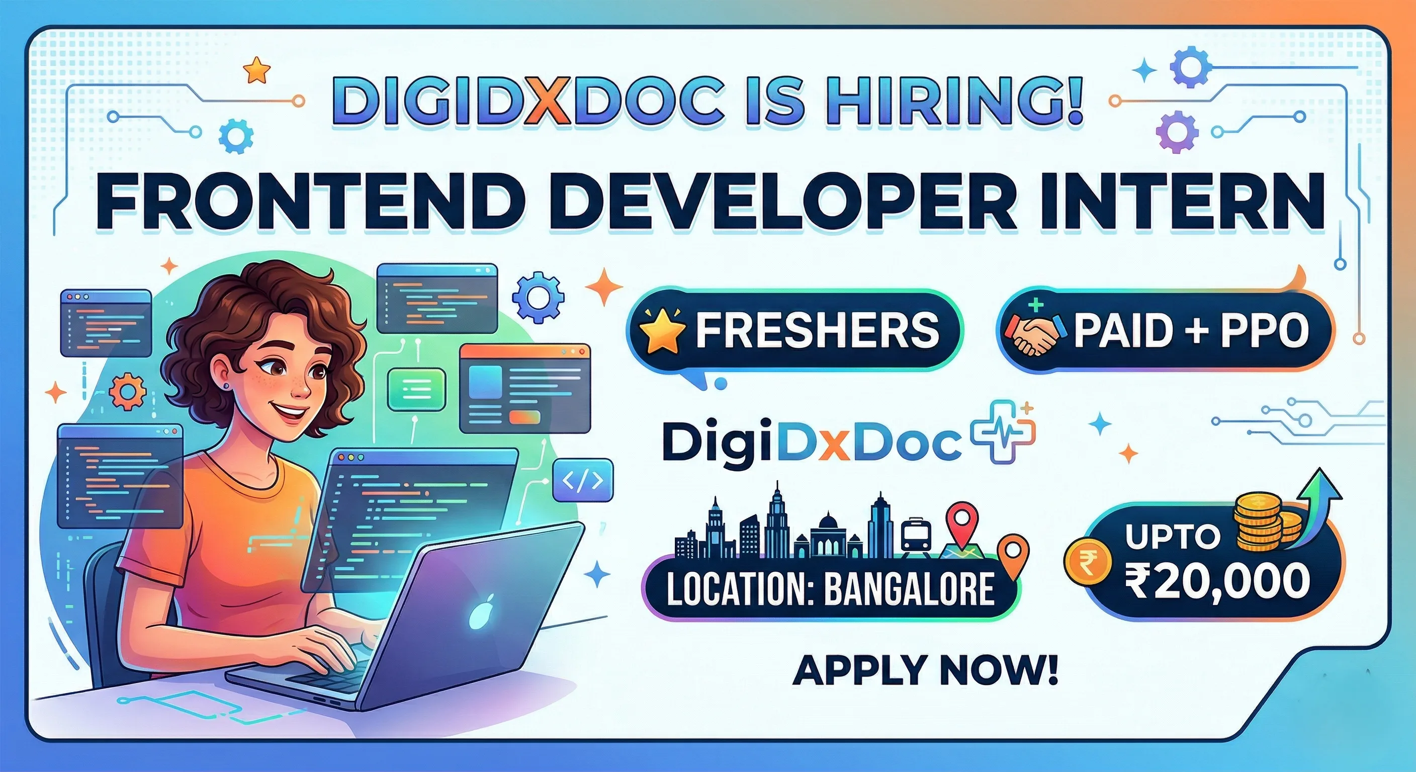 DigiDxDoc hiring freshers for Frontend Developer Intern in Bangalore