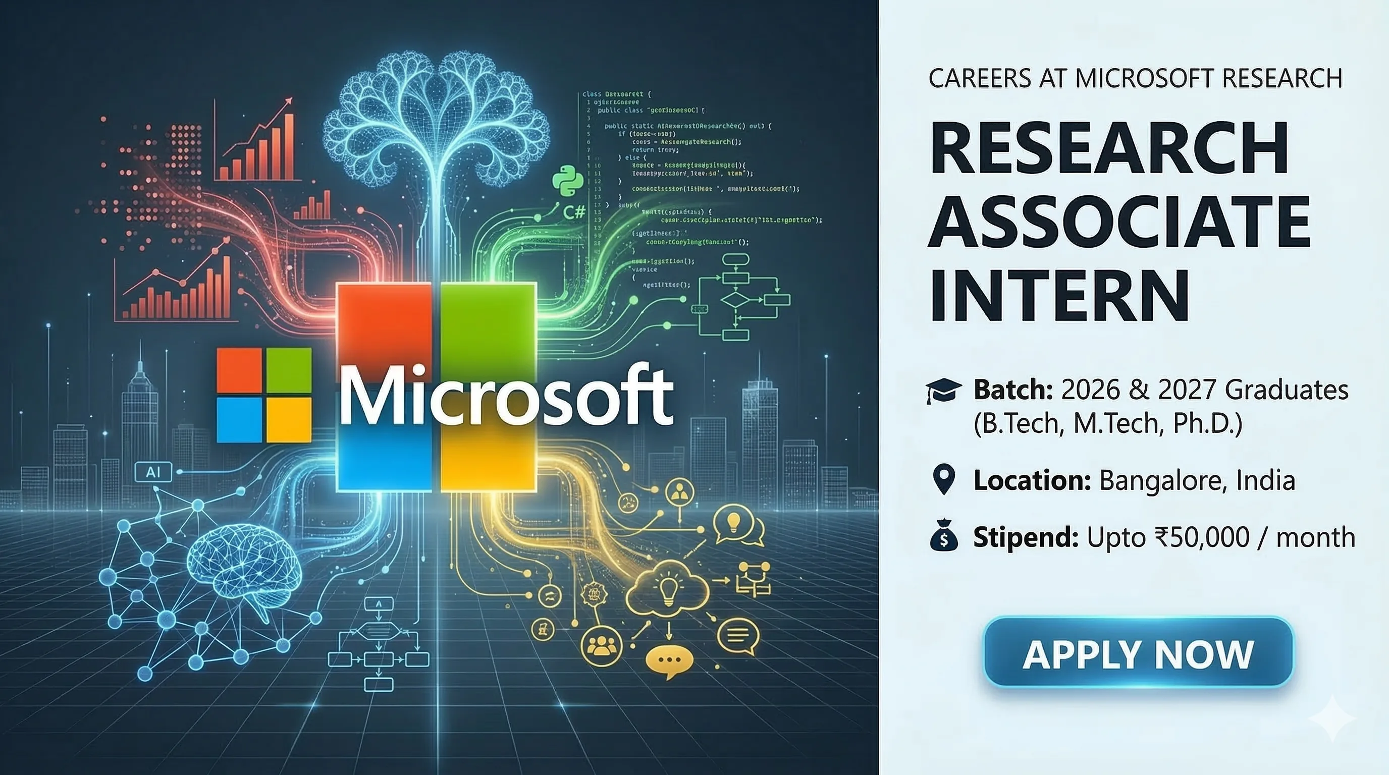 Microsoft Hiring Freshers for Research Sciences Intern in Bangalore