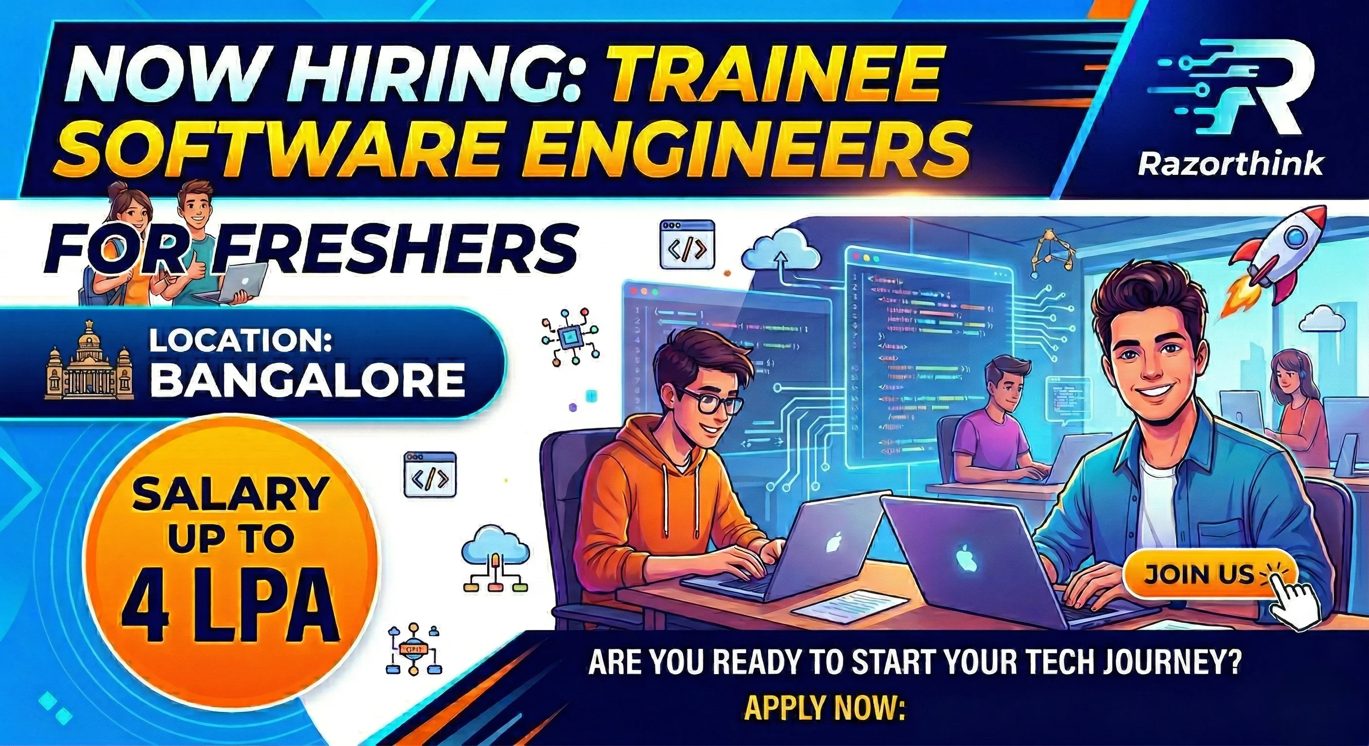 Razorthink hiring freshers for Trainee Software Engineers in Bangalore