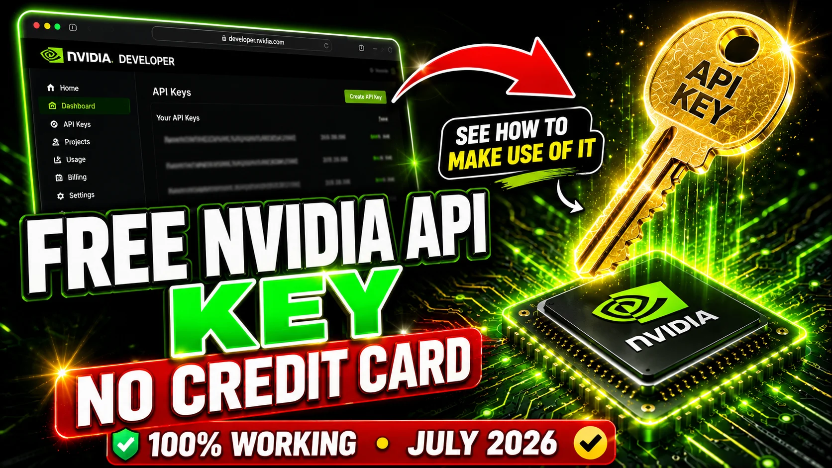 NVIDIA Free API Key 2026 — build.nvidia.com free credits and NIM model catalog