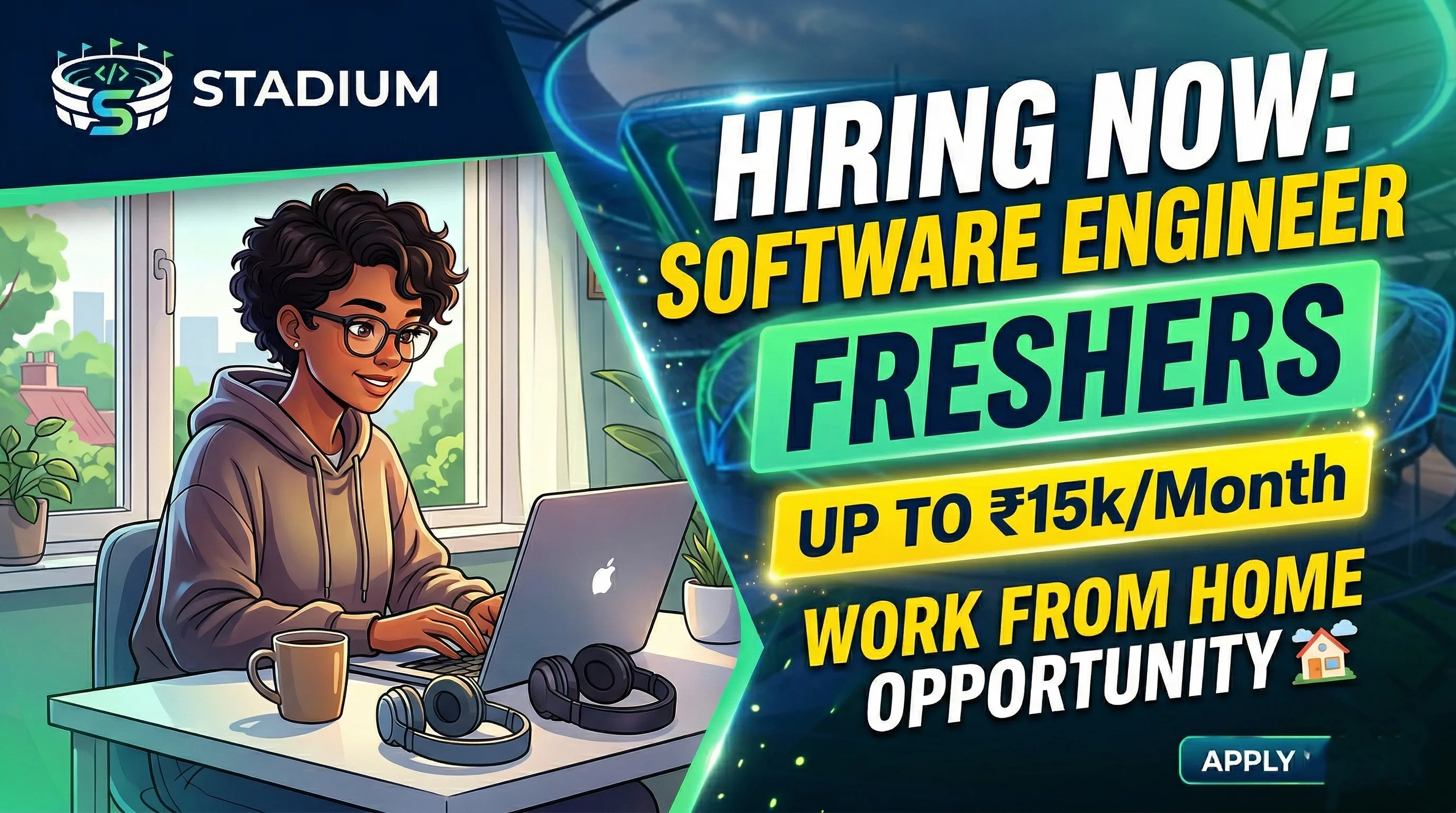 Stadium hiring freshers for Software Engineer Intern work from home