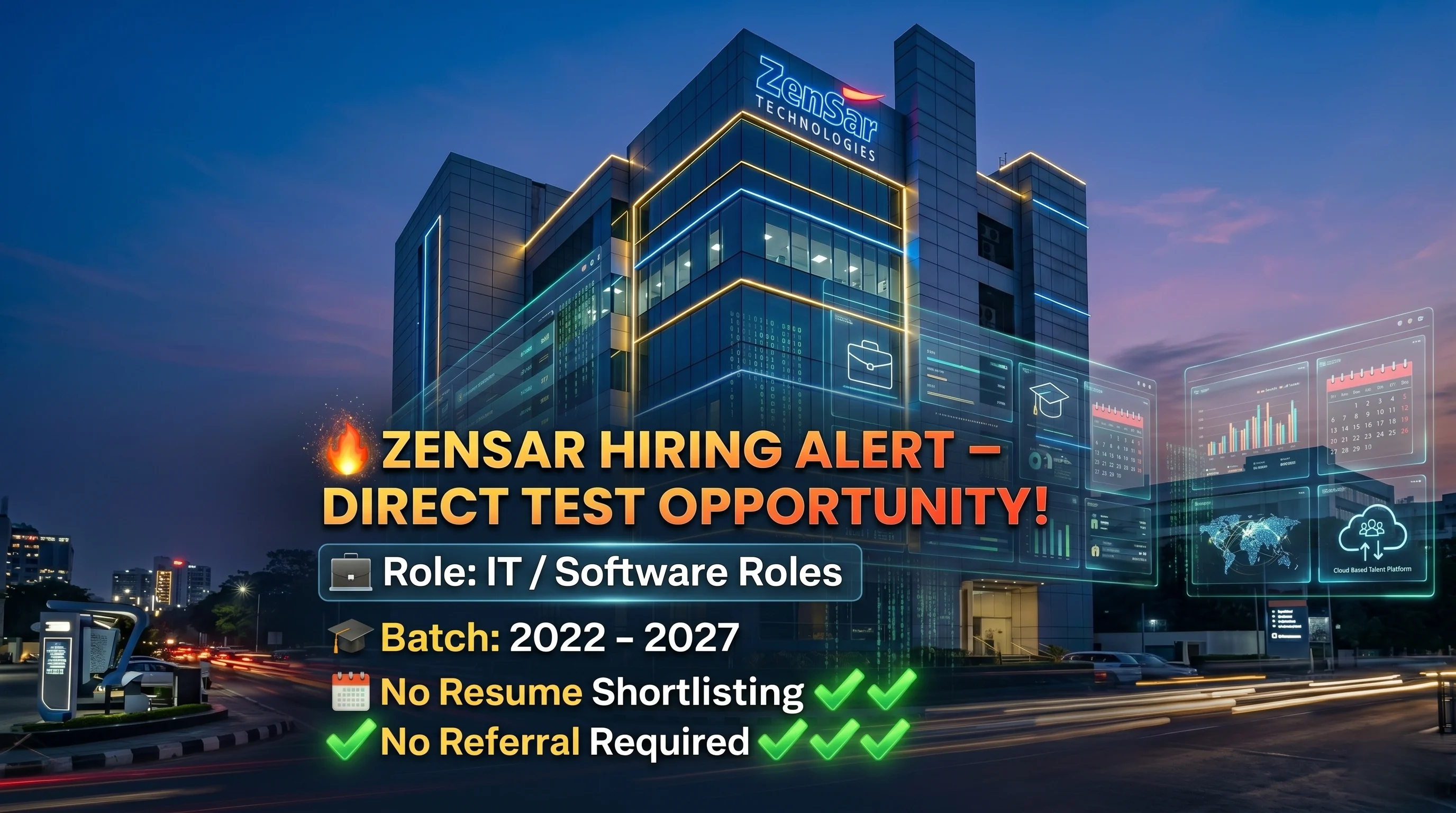 Zensar direct test hiring 2026 for freshers in AI annotation labeling